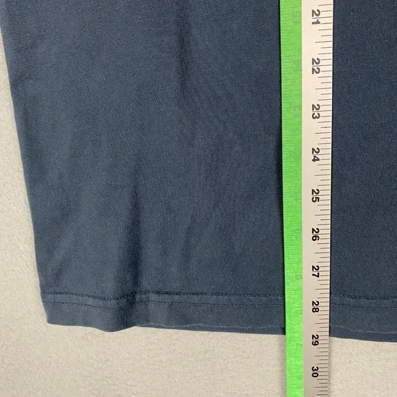 LL Bean Mens XL Carefree Unshrinkable Blue Cotton Crew Neck Short Sleeve T Shirt - Picture 7 of 7